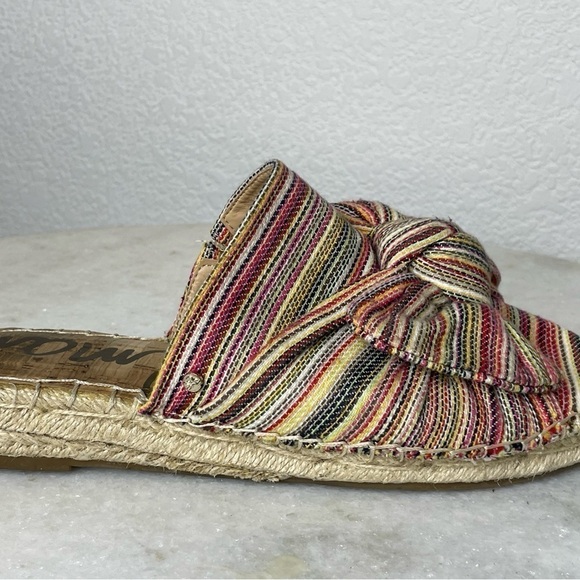 Sam Edelman Espadrille Mule slip on sz 7 rainbow color with bow - Picture 6 of 11